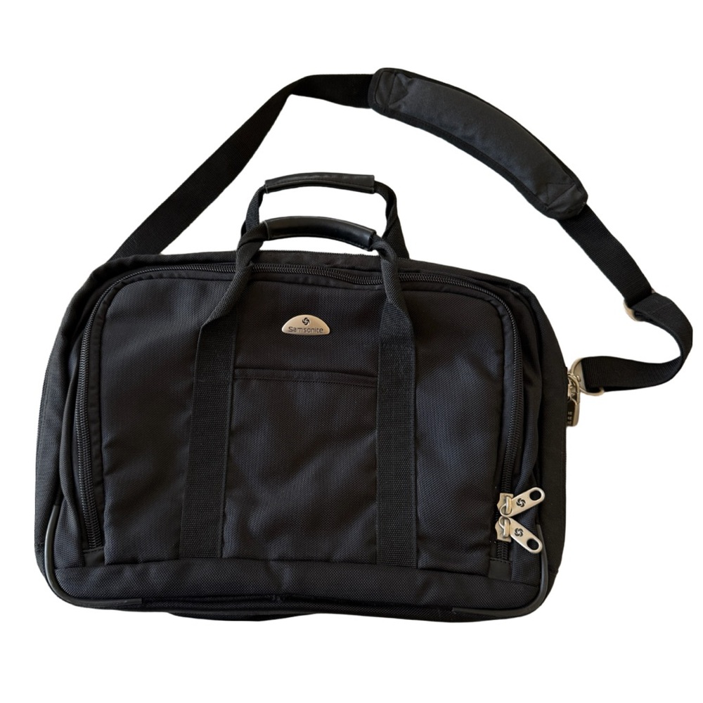 Samsonite Laptop Briefcase Travel Shoulder Strap Bag Black Style #930275 & Lock